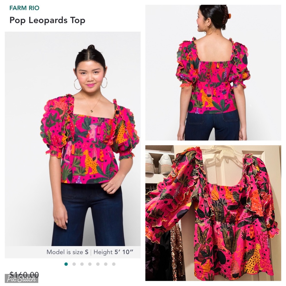 Farm Rio Pink Leopard Top